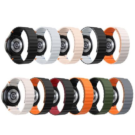 Wavy Grain Stitched Magnetic Silicone Watch Band - DealBuddy