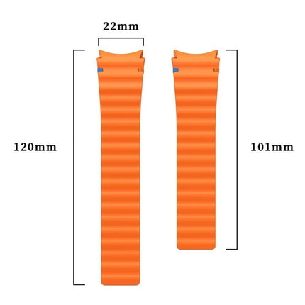 Wavy Grain Stitched Magnetic Silicone Watch Band