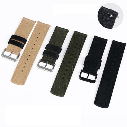 Quick Release Buckle Canvas Woven Nylon Watch Band
