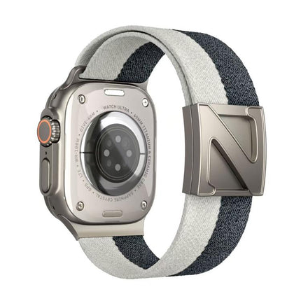 Z Shaped Magnetic Clasp Two Color Nylon Watch Band - DealBuddy