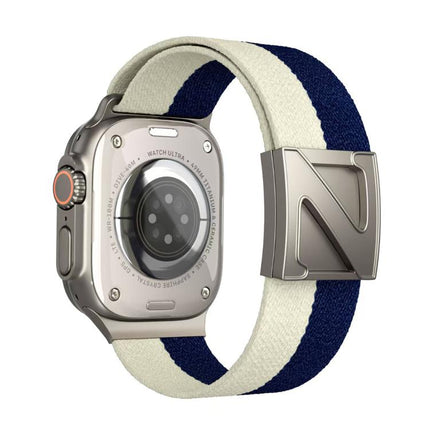 Z Shaped Magnetic Clasp Two Color Nylon Watch Band - DealBuddy