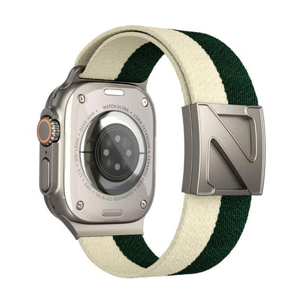 Z Shaped Magnetic Clasp Two Color Nylon Watch Band - DealBuddy