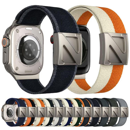 Z Shaped Magnetic Clasp Two Color Nylon Watch Band