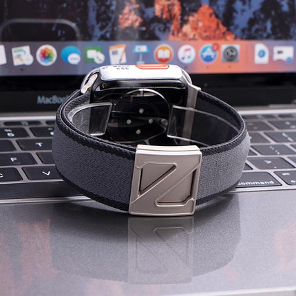 Z Shaped Magnetic Clasp Two Color Nylon Watch Band