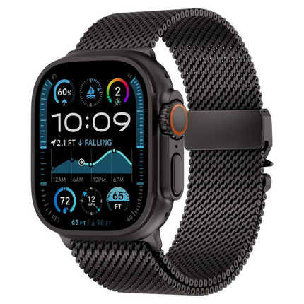 Metal Clasp Coarse Mesh Milan Stainless Steel Watch Band