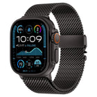 Metal Clasp Coarse Mesh Milan Stainless Steel Watch Band