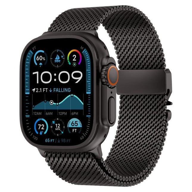 Metal Clasp Coarse Mesh Milan Stainless Steel Watch Band