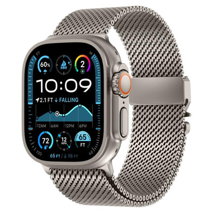 Metal Clasp Coarse Mesh Milan Stainless Steel Watch Band
