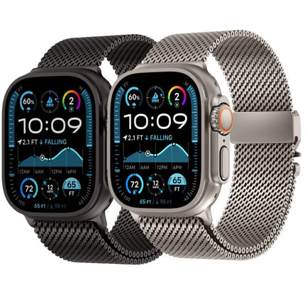 Metal Clasp Coarse Mesh Milan Stainless Steel Watch Band, For Apple Watch 46mm / 49mm / 45mm / 44mm - DealBuddy