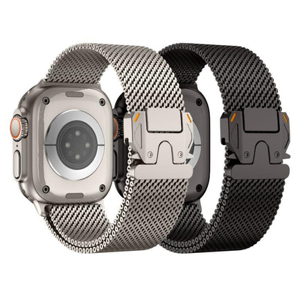 Metal Clasp Coarse Mesh Milan Stainless Steel Watch Band, For Apple Watch 46mm / 49mm / 45mm / 44mm - DealBuddy