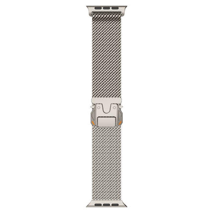 Metal Clasp Coarse Mesh Milan Stainless Steel Watch Band, For Apple Watch 46mm / 49mm / 45mm / 44mm - DealBuddy