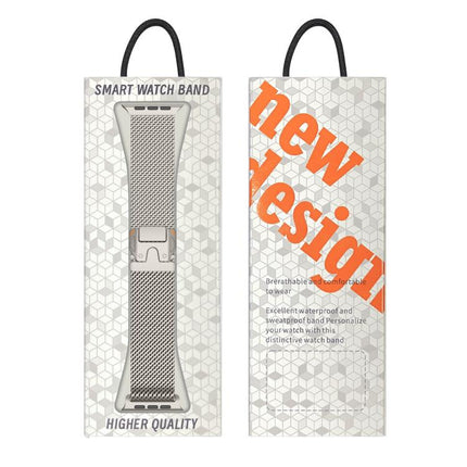Metal Clasp Coarse Mesh Milan Stainless Steel Watch Band