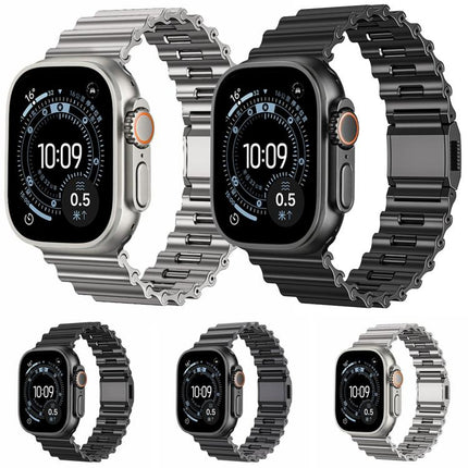 Ocean Wave Magnetic Buckle Stainless Steel Watch Band
