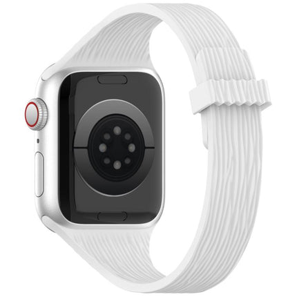 Water Wood Grain Small Waist Magnetic Silicone Watch Band, For Apple Watch 46mm / 49mm / 45mm / 44mm, For Apple Watch 42mm / 41mm / 40mm / 38mm - DealBuddy