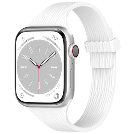 Water Wood Grain Small Waist Magnetic Silicone Watch Band, For Apple Watch 46mm / 49mm / 45mm / 44mm, For Apple Watch 42mm / 41mm / 40mm / 38mm - DealBuddy