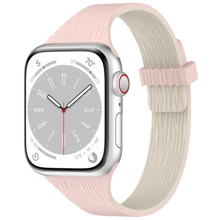 Water Wood Grain Small Waist Magnetic Silicone Watch Band