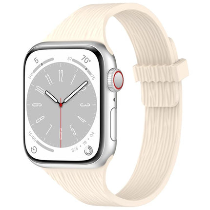 Water Wood Grain Small Waist Magnetic Silicone Watch Band, For Apple Watch 46mm / 49mm / 45mm / 44mm, For Apple Watch 42mm / 41mm / 40mm / 38mm - DealBuddy