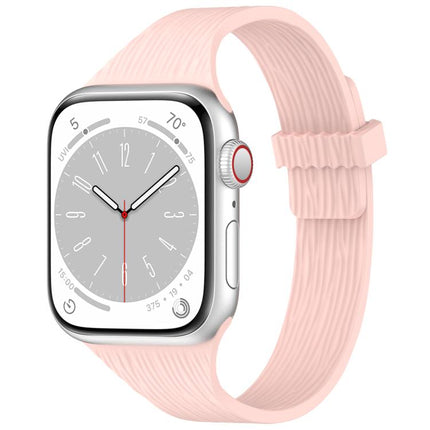 Water Wood Grain Small Waist Magnetic Silicone Watch Band, For Apple Watch 46mm / 49mm / 45mm / 44mm, For Apple Watch 42mm / 41mm / 40mm / 38mm - DealBuddy