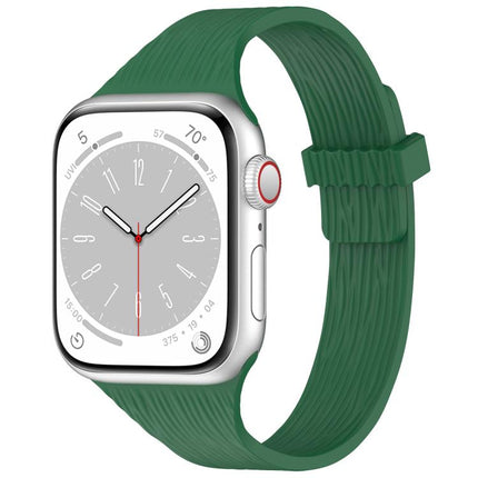 Water Wood Grain Small Waist Magnetic Silicone Watch Band, For Apple Watch 46mm / 49mm / 45mm / 44mm, For Apple Watch 42mm / 41mm / 40mm / 38mm - DealBuddy