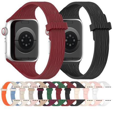 Water Wood Grain Small Waist Magnetic Silicone Watch Band