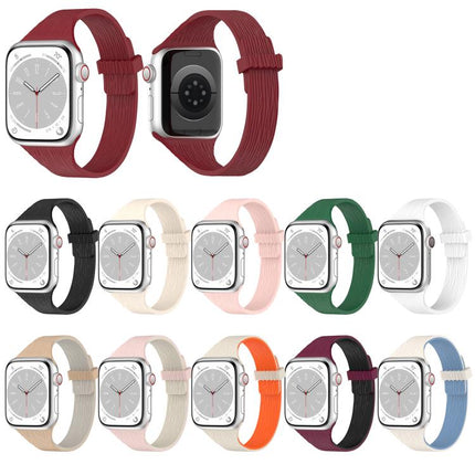 Water Wood Grain Small Waist Magnetic Silicone Watch Band