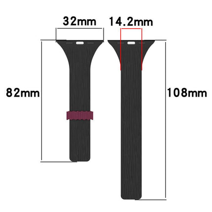 Water Wood Grain Small Waist Magnetic Silicone Watch Band