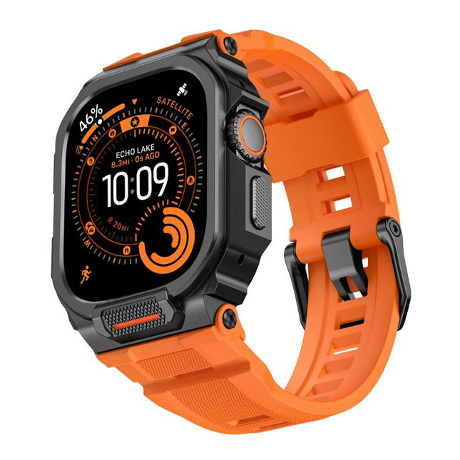 Vibrant Zinc Alloy Cover Integrated Silicone Watch Band