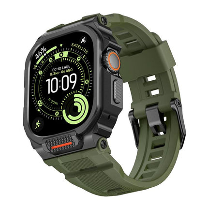 Vibrant Zinc Alloy Cover Integrated Silicone Watch Band
