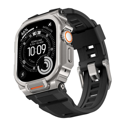Vibrant Zinc Alloy Cover Integrated Silicone Watch Band
