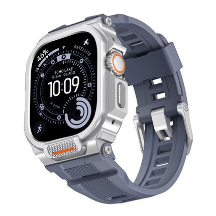 Vibrant Zinc Alloy Cover Integrated Silicone Watch Band