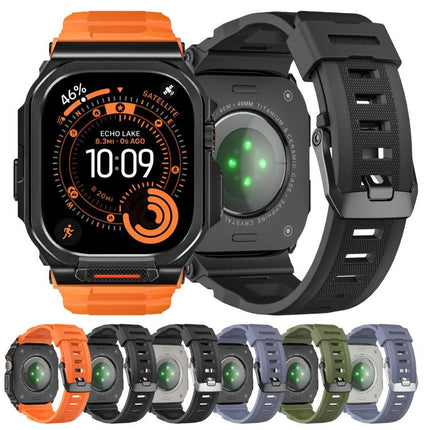 Vibrant Zinc Alloy Cover Integrated Silicone Watch Band