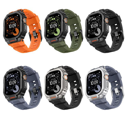 Vibrant Zinc Alloy Cover Integrated Silicone Watch Band
