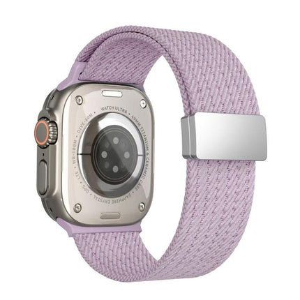 Single Color Magnetic Snap Four Strand Elastic Nylon Watch Band