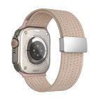 Single Color Magnetic Snap Four Strand Elastic Nylon Watch Band