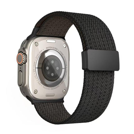 Single Color Magnetic Snap Four Strand Elastic Nylon Watch Band