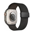Single Color Magnetic Snap Four Strand Elastic Nylon Watch Band