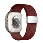 Single Color Magnetic Snap Four Strand Elastic Nylon Watch Band