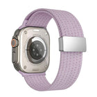 Single Color Magnetic Snap Four Strand Elastic Nylon Watch Band