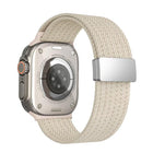 Single Color Magnetic Snap Four Strand Elastic Nylon Watch Band