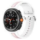 Silver Buckle Vertical Stripe Two Color Silicone Watch Band