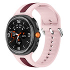 Silver Buckle Vertical Stripe Two Color Silicone Watch Band