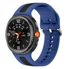 Silver Buckle Vertical Stripe Two Color Silicone Watch Band