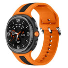 Silver Buckle Vertical Stripe Two Color Silicone Watch Band