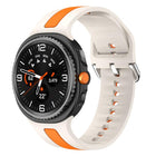 Silver Buckle Vertical Stripe Two Color Silicone Watch Band - DealBuddy