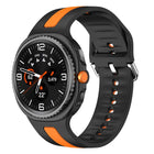 Silver Buckle Vertical Stripe Two Color Silicone Watch Band