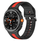 Silver Buckle Vertical Stripe Two Color Silicone Watch Band