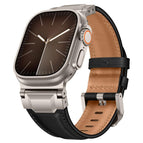 Black Nappa Leather Titanium Buckle