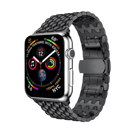 Dragon Grain Solid Stainless Steel Wrist Strap Watch Band for Apple Watch Series 3 & 2 & 1 38mm - DealBuddy