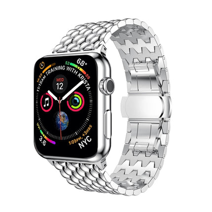 Dragon Grain Solid Stainless Steel Wrist Strap Watch Band for Apple Watch Series 3 & 2 & 1 38mm - DealBuddy