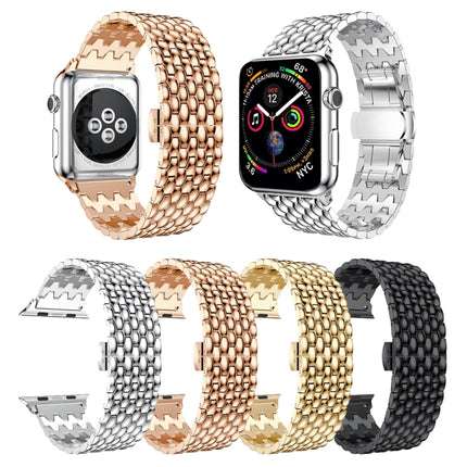 Dragon Grain Solid Stainless Steel Wrist Strap Watch Band for Apple Watch Series 3 & 2 & 1 38mm - DealBuddy